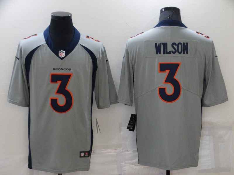 Cheap Men Denver Broncos 3 Wilson Grey Nike Vapor Untouchable Limited 2022 NFL Jersey